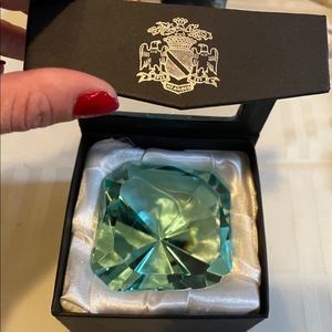 Signed Oleg Cassini paperweight